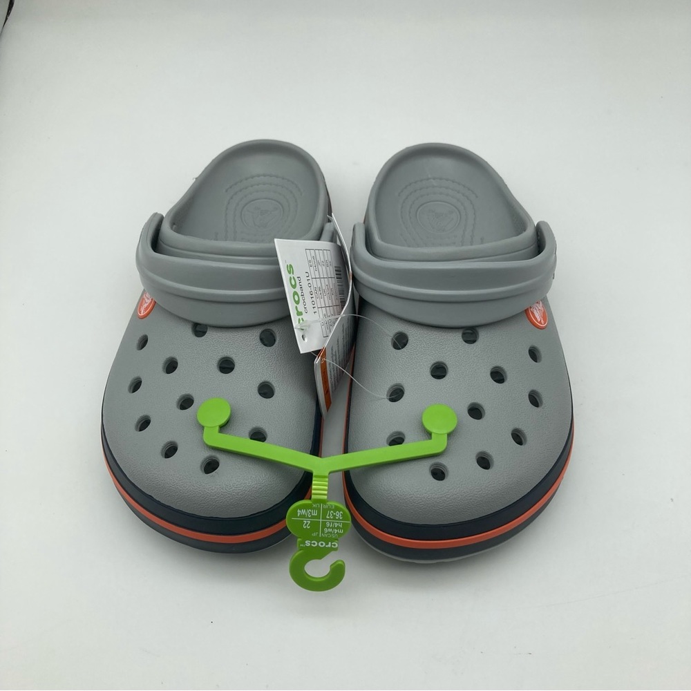 Crocs unisex crocband clogs light gray/ navy M4/W6
